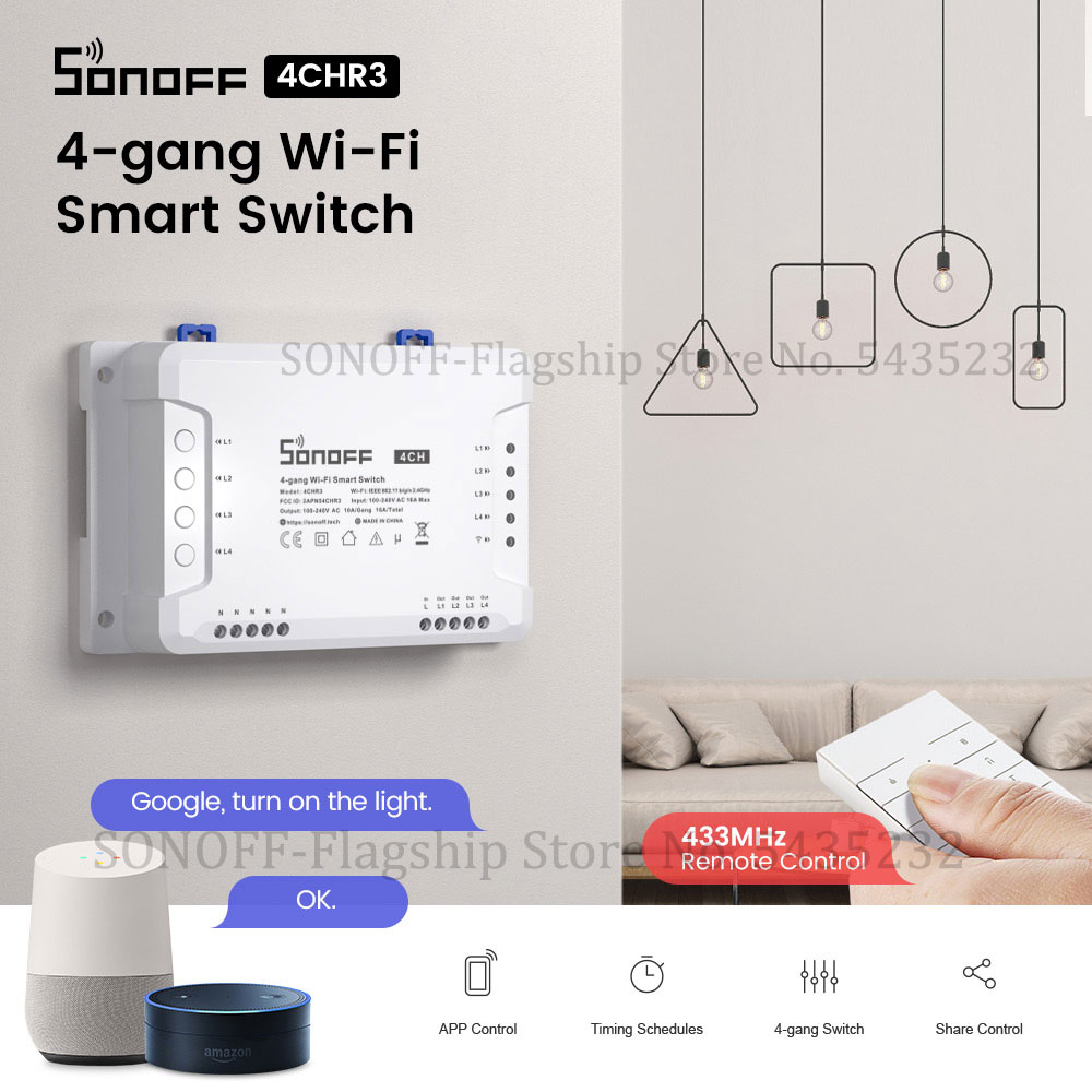 Home Automation Ideas - Itead SONOFF 4CH R3 Wifi kablosuz