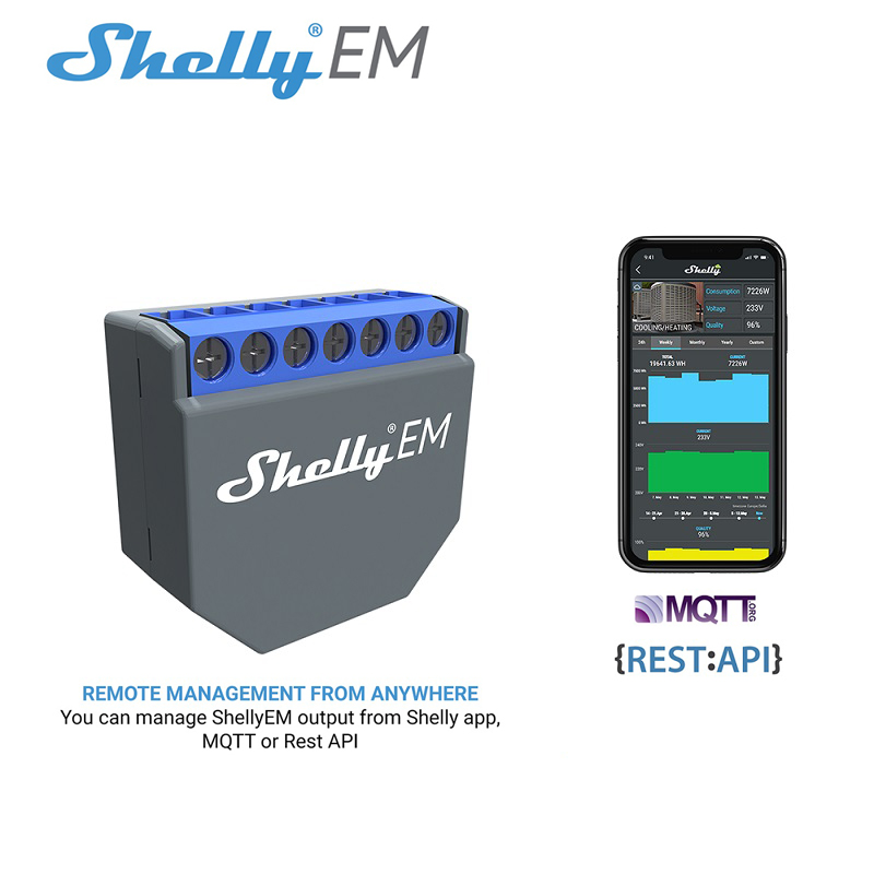 Shelly Relay Module - SHELLY EM Wifi Akıllı Yaşam Kontrol